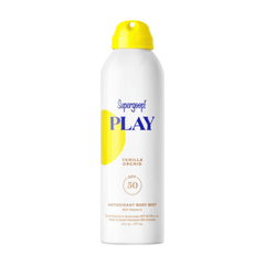 Supergoop PLAY Vanilla Orchid Antioxidant Body Mist SPF 50 spray can