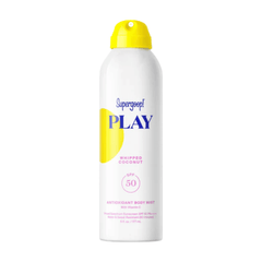 Supergoop PLAY Whipped Coconut Antioxidant Body Mist SPF 50 spray can