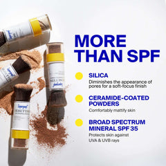 Supergoop Resetting Mineral Powder ingredients silica and ceramide-coated powders for SPF 35 protection