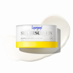 Supergoop Superscreen Hydrating Daily Cream SPF 40 jar with a swipe of cream