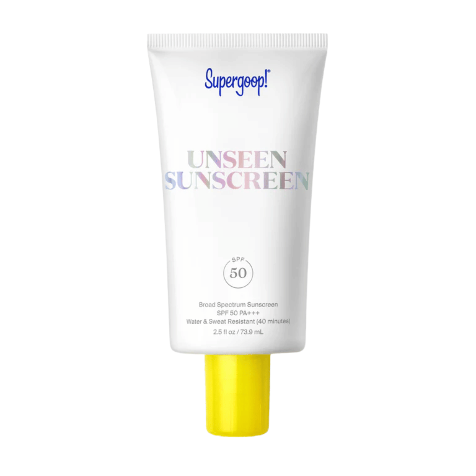 Supergoop Unseen Sunscreen SPF 50 large size tube 2.5 fl oz