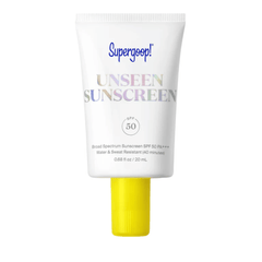 Supergoop Unseen Sunscreen SPF 50 travel size tube 0.68 fl oz