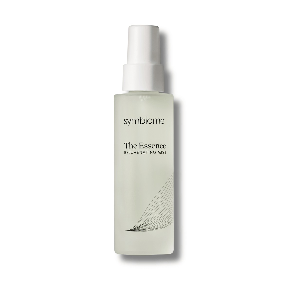 Symbiome The Essence Rejuvenating Mist clear frosted glass spray bottle with white pump cap