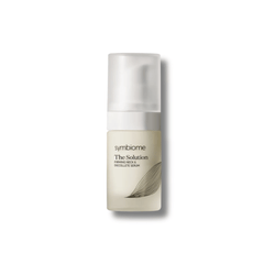Symbiome The Solution Firming Neck and Decollete Serum cream-toned frosted pump bottle