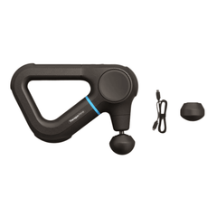 Theragun Prime massage gun with USB-C charging cable and travel attachment case
