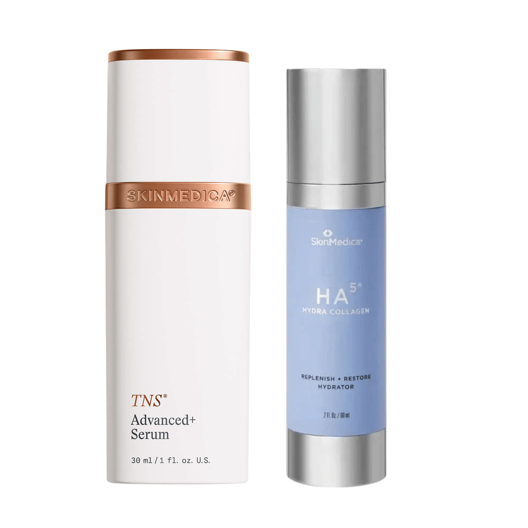 SkinMedica TNS Advanced+ Serum & HA5 Hydra Collagen Duo shop at Exclusive Beauty Club