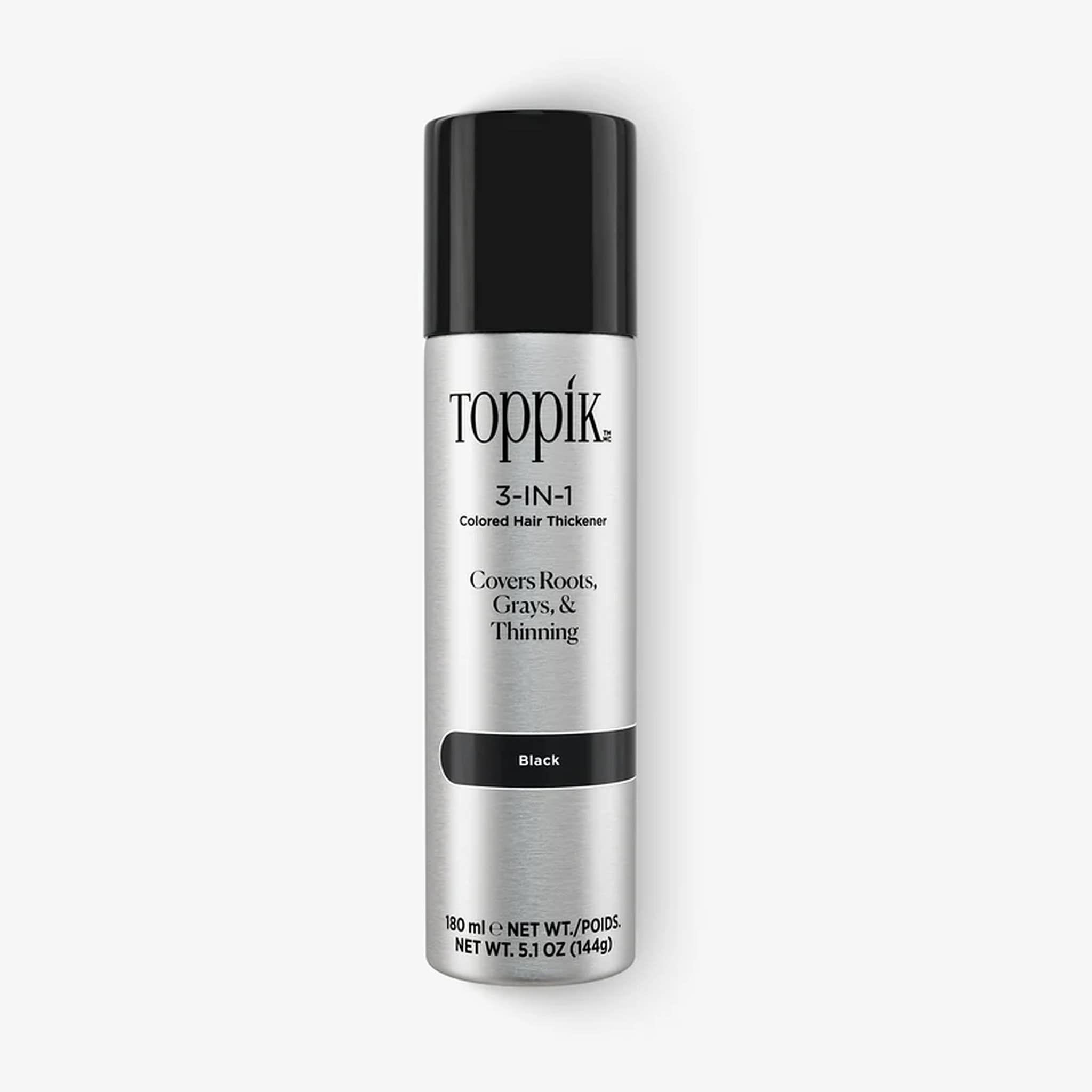 Toppik 3-in-1 Colored Hair Thickener spray in Black 5.1 oz can 1