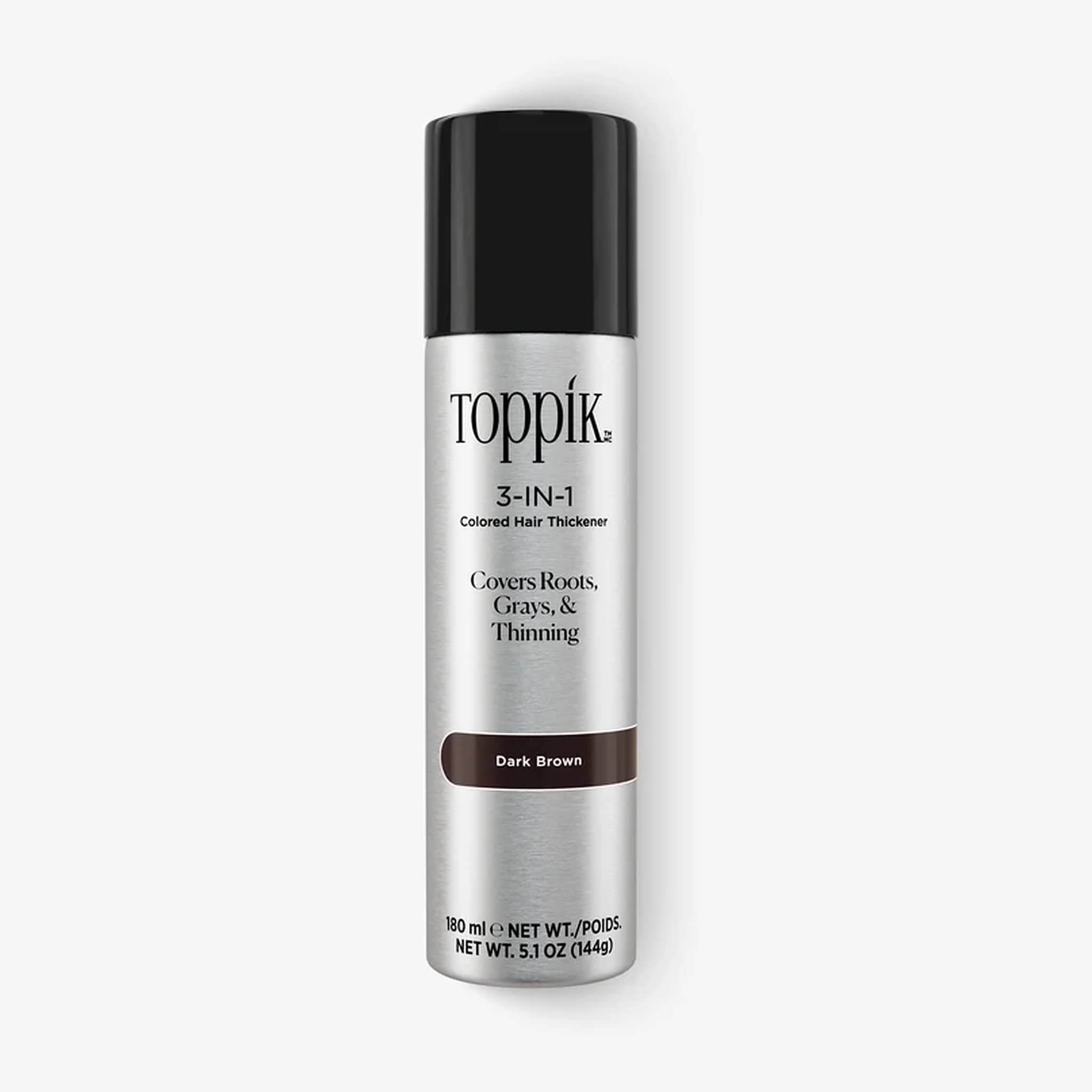 Toppik 3-in-1 Colored Hair Thickener spray in Dark Brown 5.1 oz can 1