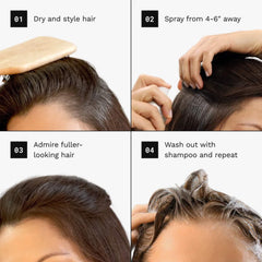 How to use Toppik hair thickener spray in four steps from styling to shampoo washout 4