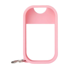 Touchland Hand Mist Case in Bubblegum Pink empty silicone sleeve with metal keyring for travel hand sanitizer 1