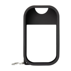 Touchland Hand Mist Case in Jet Black protective silicone sleeve with keyring for on-the-go hand sanitizer 1