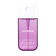 Touchland Power Essence Cashmere Woods hydrating body and hair fragrance mist in a purple and white pocket spray