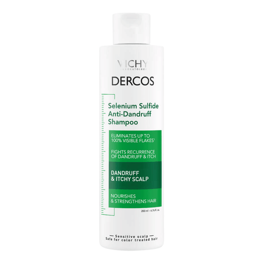Vichy Dercos Selenium Sulfide Anti-Dandruff Shampoo 200ml for dandruff and itchy scalp