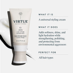 VIRTUE 6-in-1 Styler universal styling cream adds shine softness and hydration for all hair types