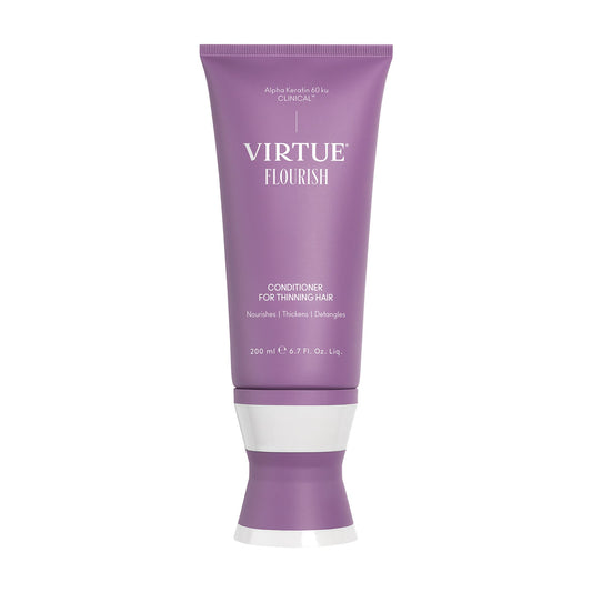 Virtue Flourish Conditioner for Thinning Hair 6.7 oz tube with Alpha Keratin that nourishes thickens and detangles