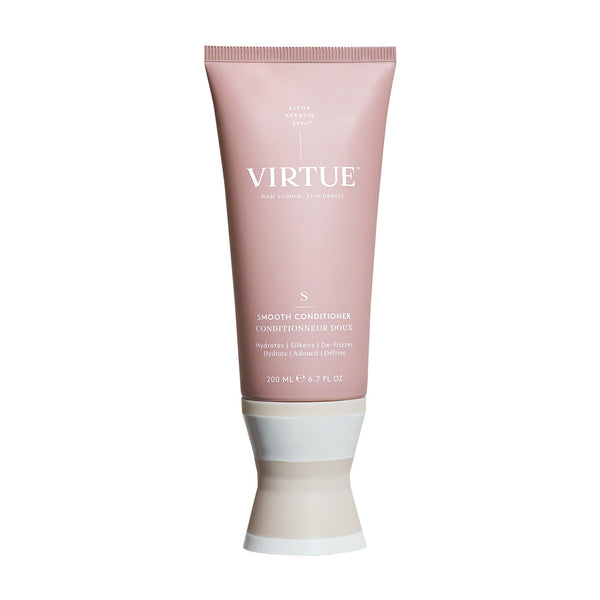 Virtue Smooth Conditioner 6.7 oz pink tube with Alpha Keratin that hydrates silkens and de-frizzes hair