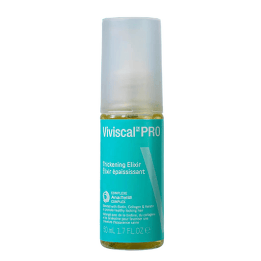 Viviscal Pro Thickening Elixir bottle on a white background