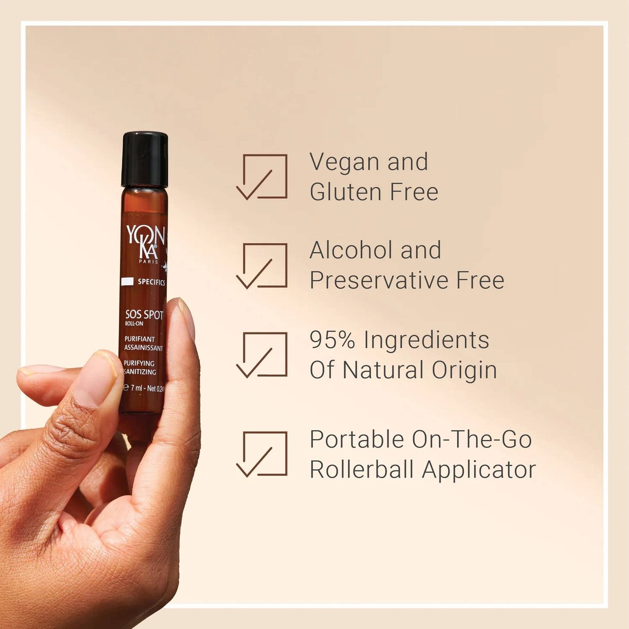 Yon-Ka SOS Spot Roll-On vegan gluten-free alcohol-free 95% natural origin portable rollerball