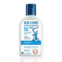 将图片加载到图库查看器，Blue Lizard Australian Sensitive Mineral Sunscreen SPF 50+ Blue Lizard 5 fl. oz. (Bottle) Shop at Exclusive Beauty Club
