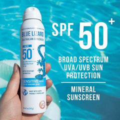 Blue Lizard Australian Sensitive Mineral Sunscreen Spray SPF 50+ Blue Lizard Shop at Exclusive Beauty Club