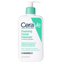 CeraVe Foaming Facial Cleanser for Normal to Oily Skin Cerave 12 oz. Shop at Exclusive Beauty Club