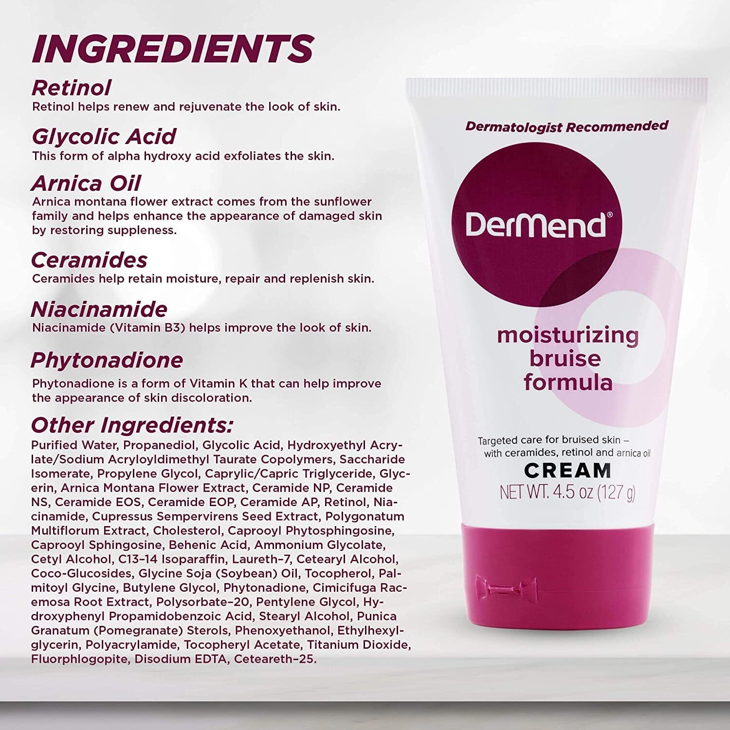 DerMend Moisturizing Bruise Formula Cream DerMend Shop at Exclusive Beauty