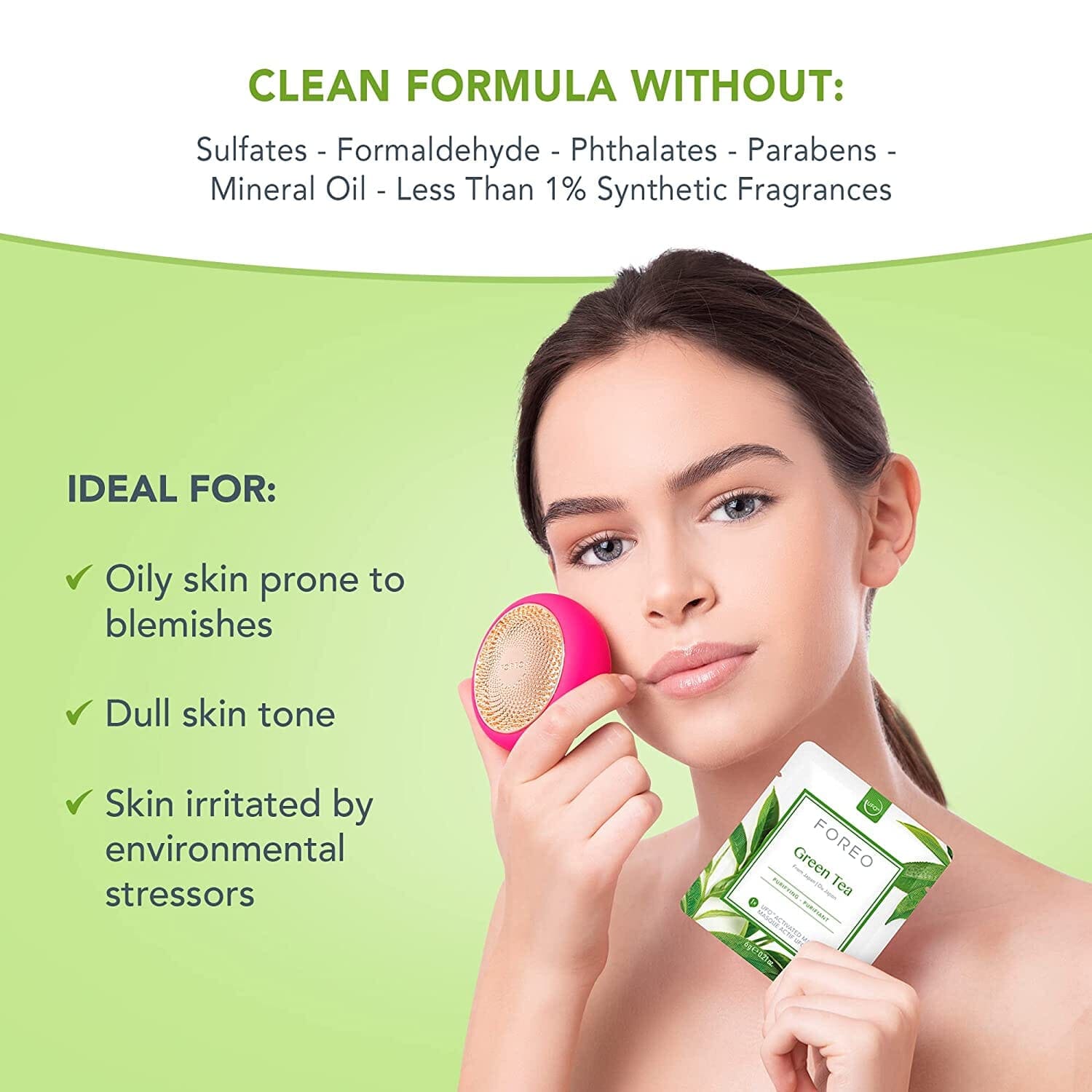 FOREO UFO Activated Green Tea Purifying Mask FOREO Shop at Exclusive Beauty