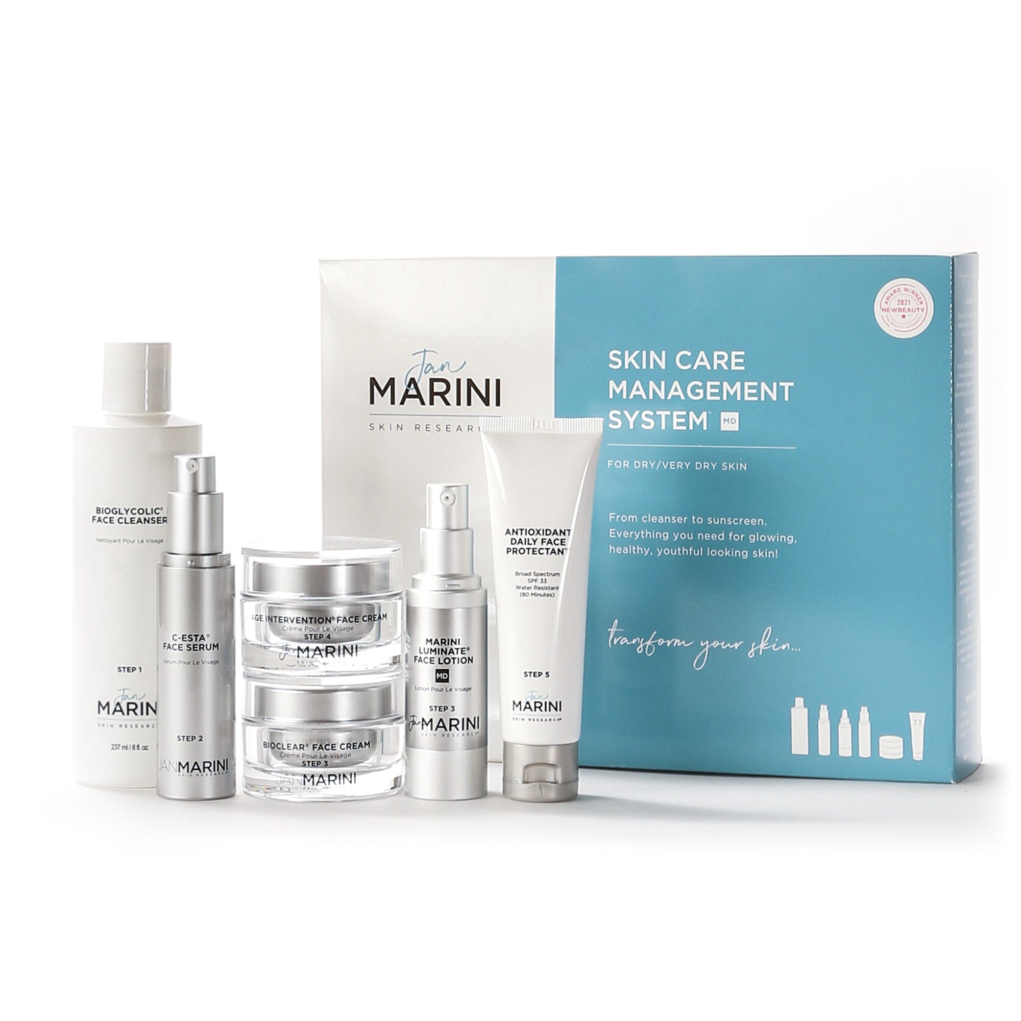 Jan Marini Skin Care Management System MD - Dry/Very Dry Skin with Antioxidant Daily Face Protectant SPF 33 Anti-Aging Skin Care Kits Jan Marini Shop at Exclusive Beauty Club