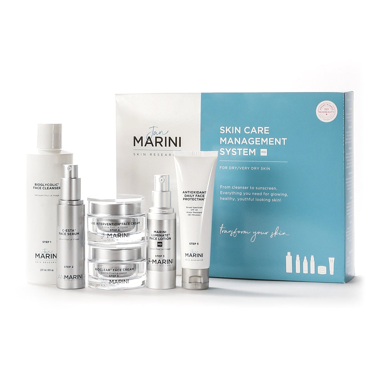 Jan Marini Skin Care Management System MD - Dry/Very Dry Skin with Antioxidant Daily Face Protectant SPF 33 Anti-Aging Skin Care Kits Jan Marini Shop at Exclusive Beauty Club