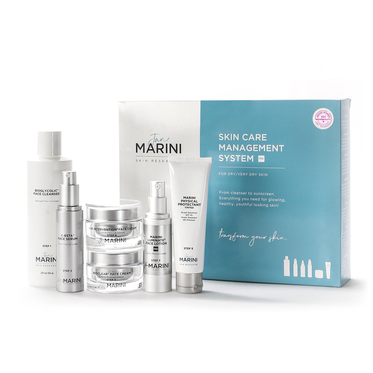 Jan Marini Skin Care Management System MD - Dry/Very Dry Skin with Marini Physical Protectant Tinted SPF 45 Anti-Aging Skin Care Kits Jan Marini Shop at Exclusive Beauty Club