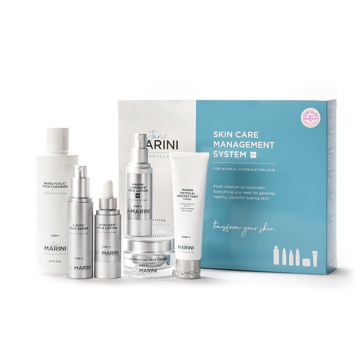 Jan Marini Skin Care Management System MD - Normal/Combination Skin with Marini Physical Protectant Tinted SPF 45 Anti-Aging Skin Care Kits Jan Marini Shop at Exclusive Beauty Club