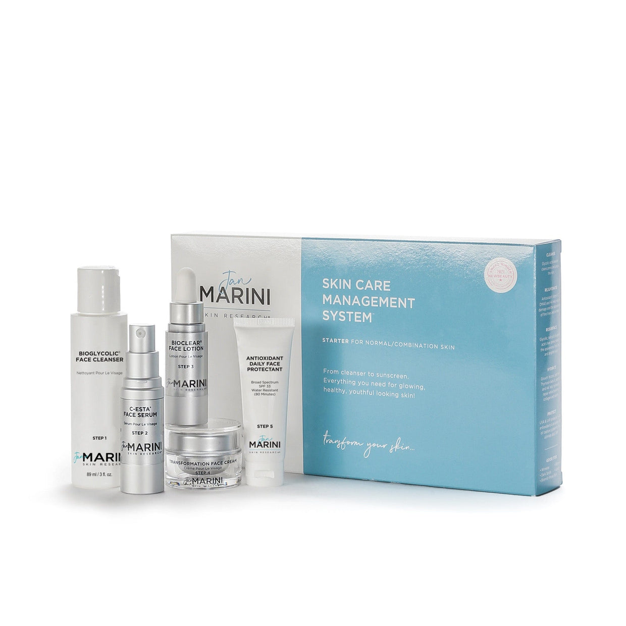 Jan Marini Starter Skincare Management System-Normal/Combination with Antioxidant Daily Face Protectant SPF 33 Anti-Aging Skin Care Kits Jan Marini Shop at Exclusive Beauty Club