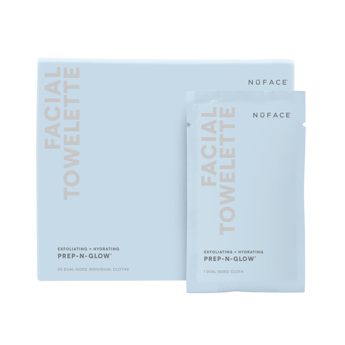 NuFACE Prep-N-Glow Exfoliating & Hydrating Facial Wipes NuFACE 20-Pack Shop at Exclusive Beauty