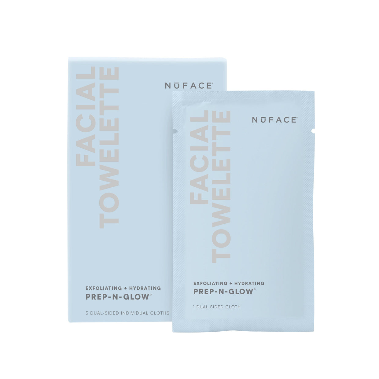 NuFACE Prep-N-Glow Exfoliating & Hydrating Facial Wipes NuFACE 5-Pack Shop at Exclusive Beauty Club