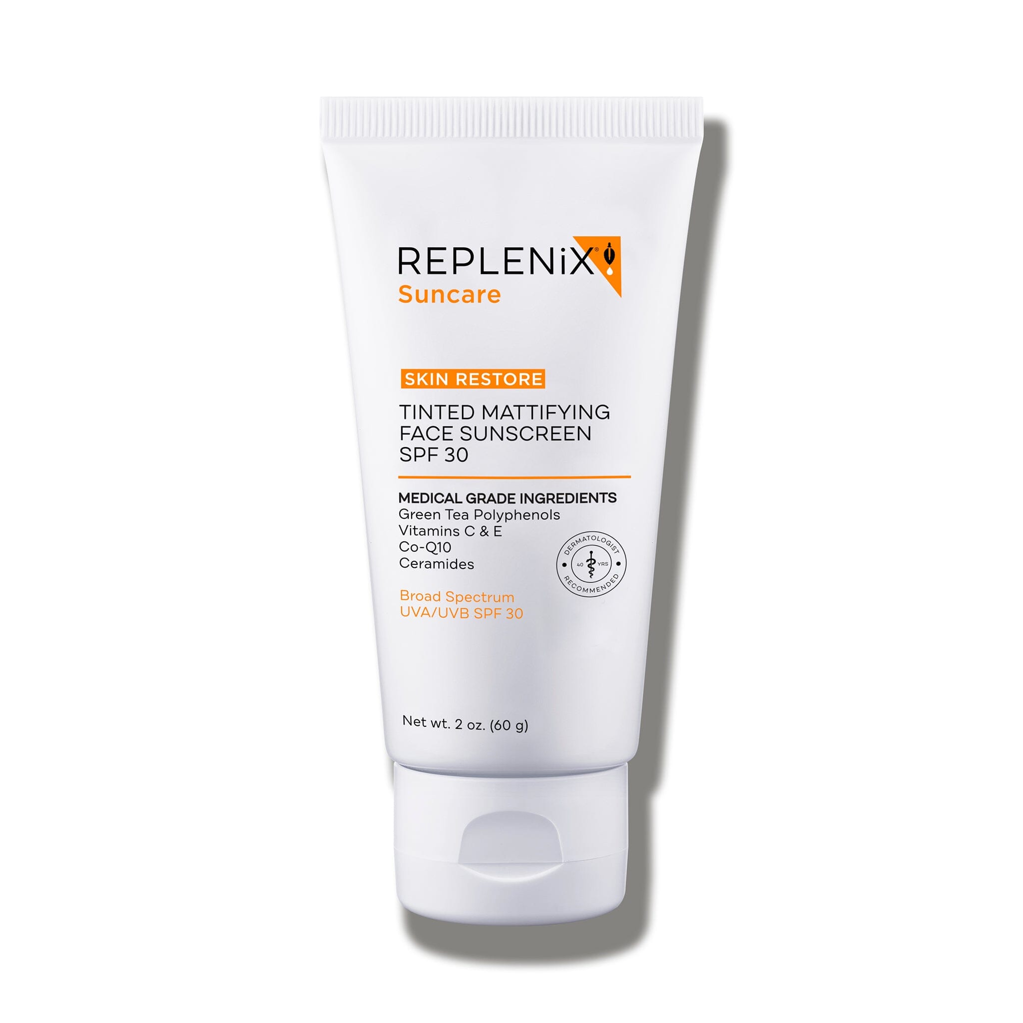 Replenix Tinted Mattifying Face Sunscreen SPF 30 Replenix 2 oz. Shop at Exclusive Beauty Club