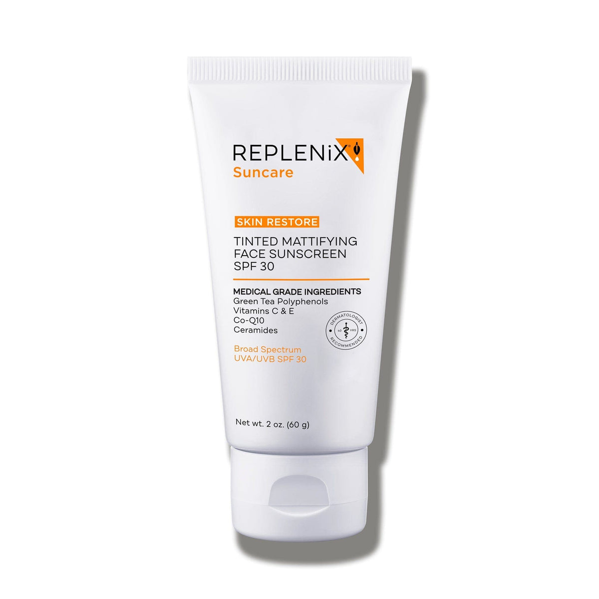 Replenix Tinted Mattifying Face Sunscreen SPF 30 Replenix 2 oz. Shop at Exclusive Beauty