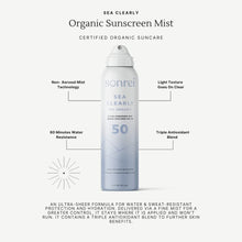 Load image into Gallery viewer, Sonrei Sea Clearly Organic SPF 50 Clear Sunscreen Mist Sunscreen Sonrei Shop at Exclusive Beauty Club
