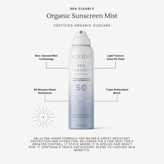 Sonrei Sea Clearly Organic SPF 50 Clear Sunscreen Mist Sunscreen Sonrei Shop at Exclusive Beauty Club