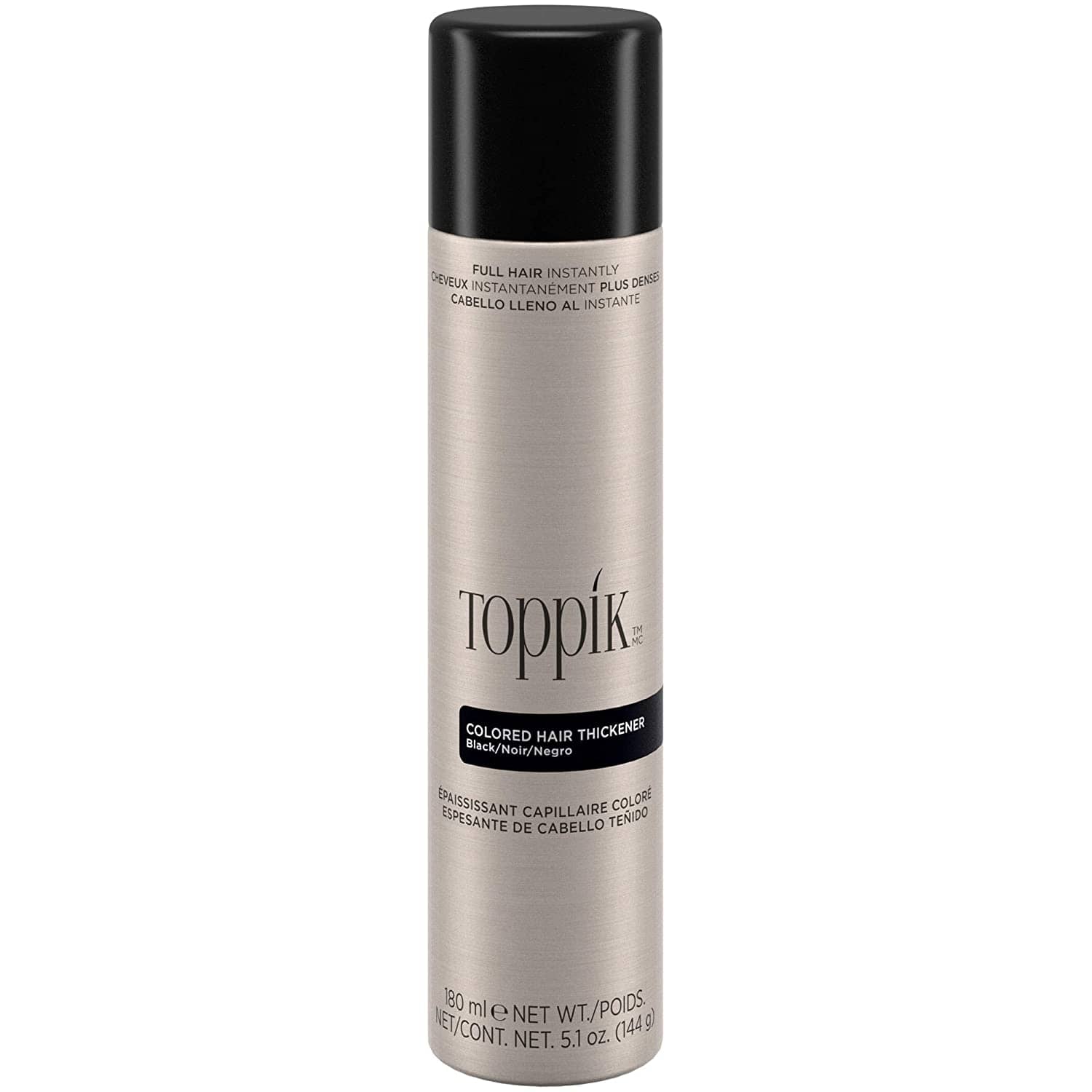 Toppik Colored Hair Thickener - BLACK Toppik 5.1 oz/144g bottle Shop at Exclusive Beauty Club
