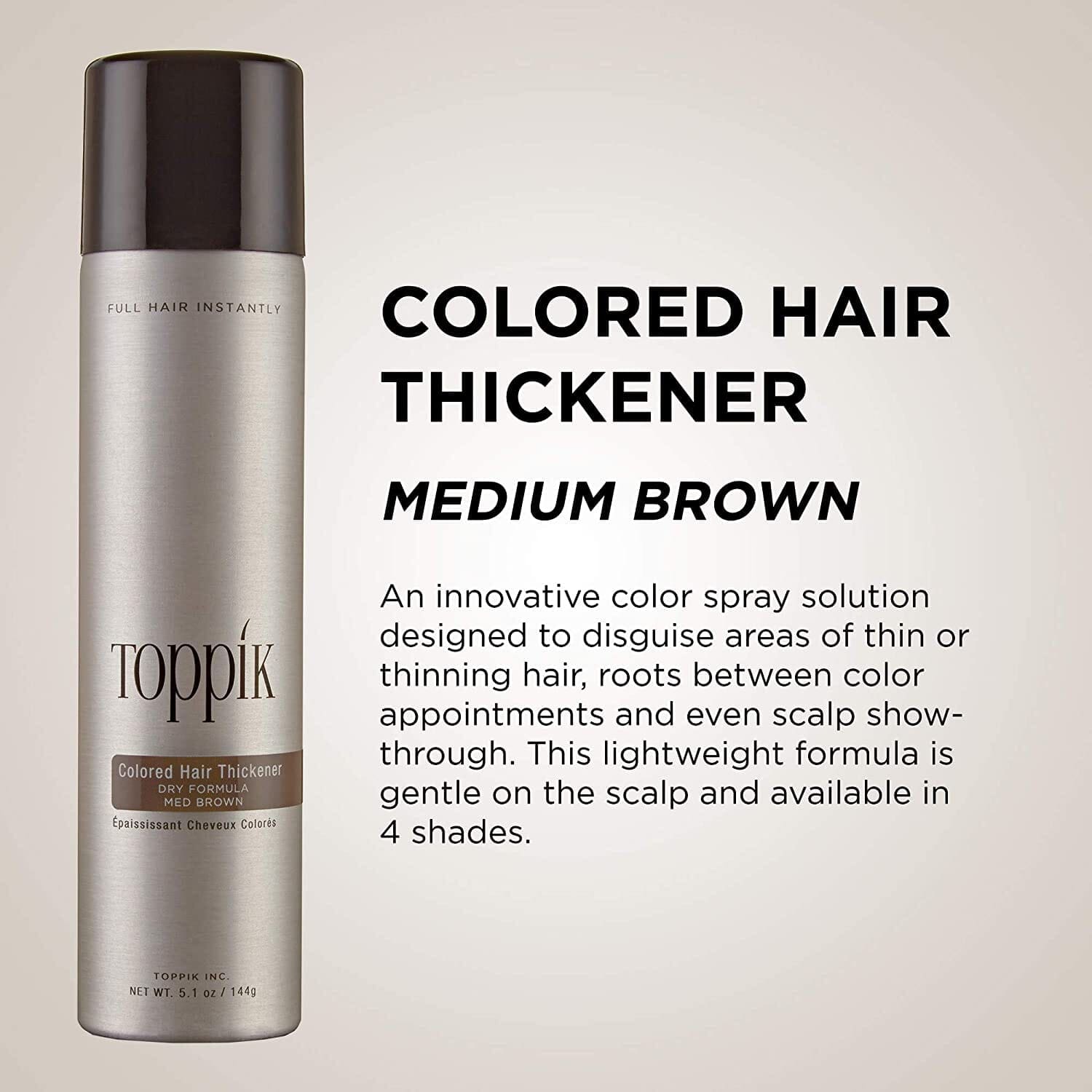 Toppik Colored Hair Thickener - MEDIUM BROWN Toppik Shop at Exclusive Beauty