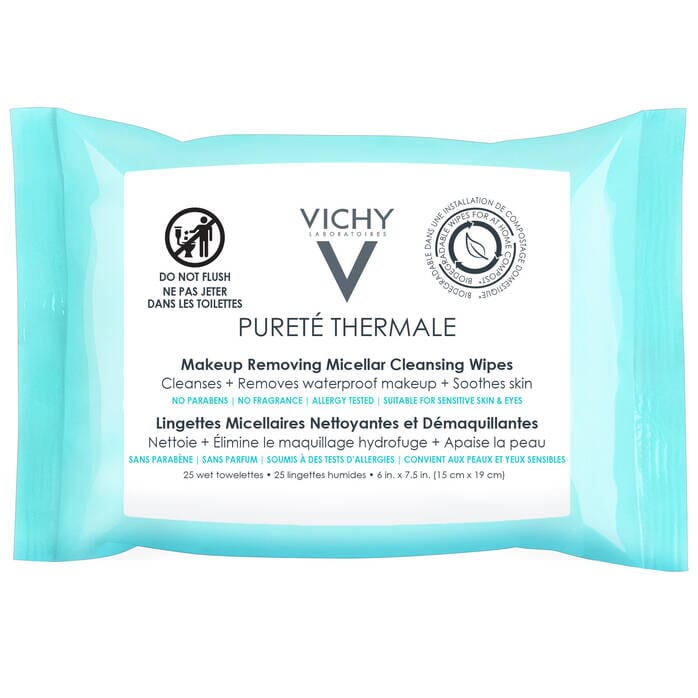 Vichy Purete Thermale 3-In-1 Micellar Wipes Vichy 25 Pack Shop at Exclusive Beauty