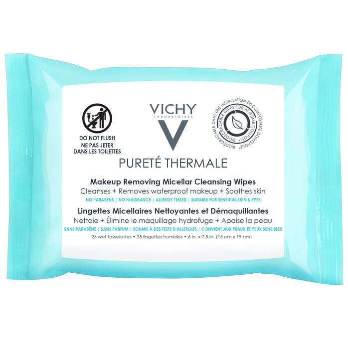 Vichy Purete Thermale 3-In-1 Micellar Wipes Vichy 25 Pack Shop at Exclusive Beauty Club
