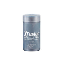 将图片加载到图库查看器，XFusion Keratin Hair Fibers XFusion by Toppik Light Brown 0.11 oz (Travel Size) Shop at Exclusive Beauty Club
